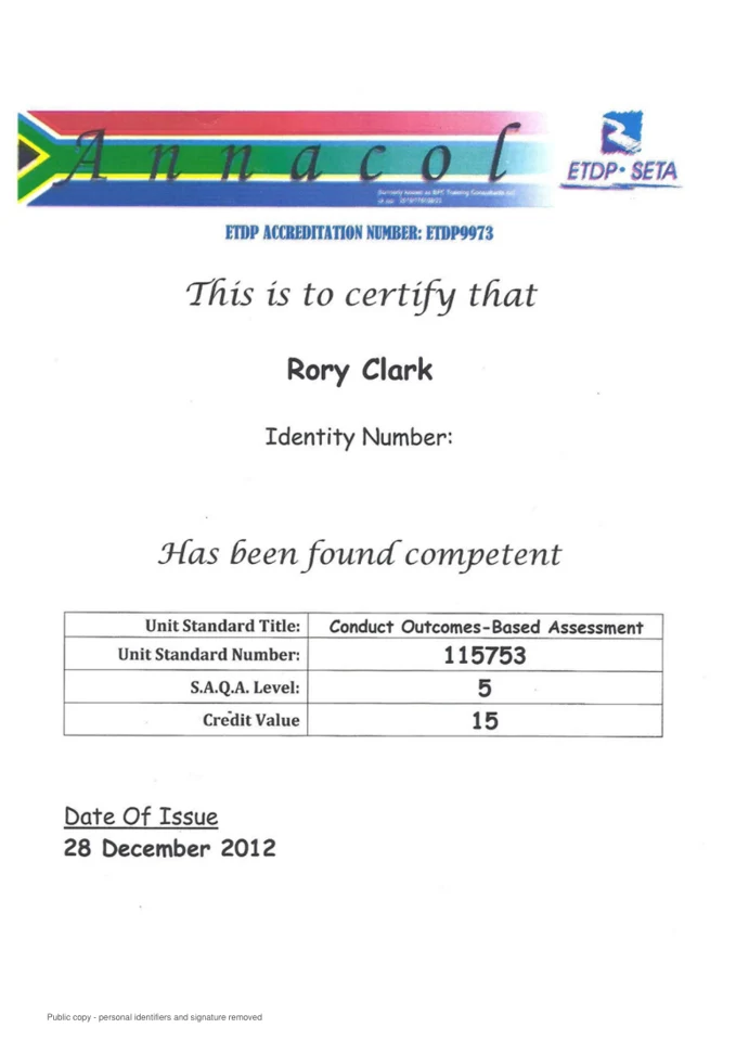 Cover of Conduct Outcomes-Based Assessment — Level 5