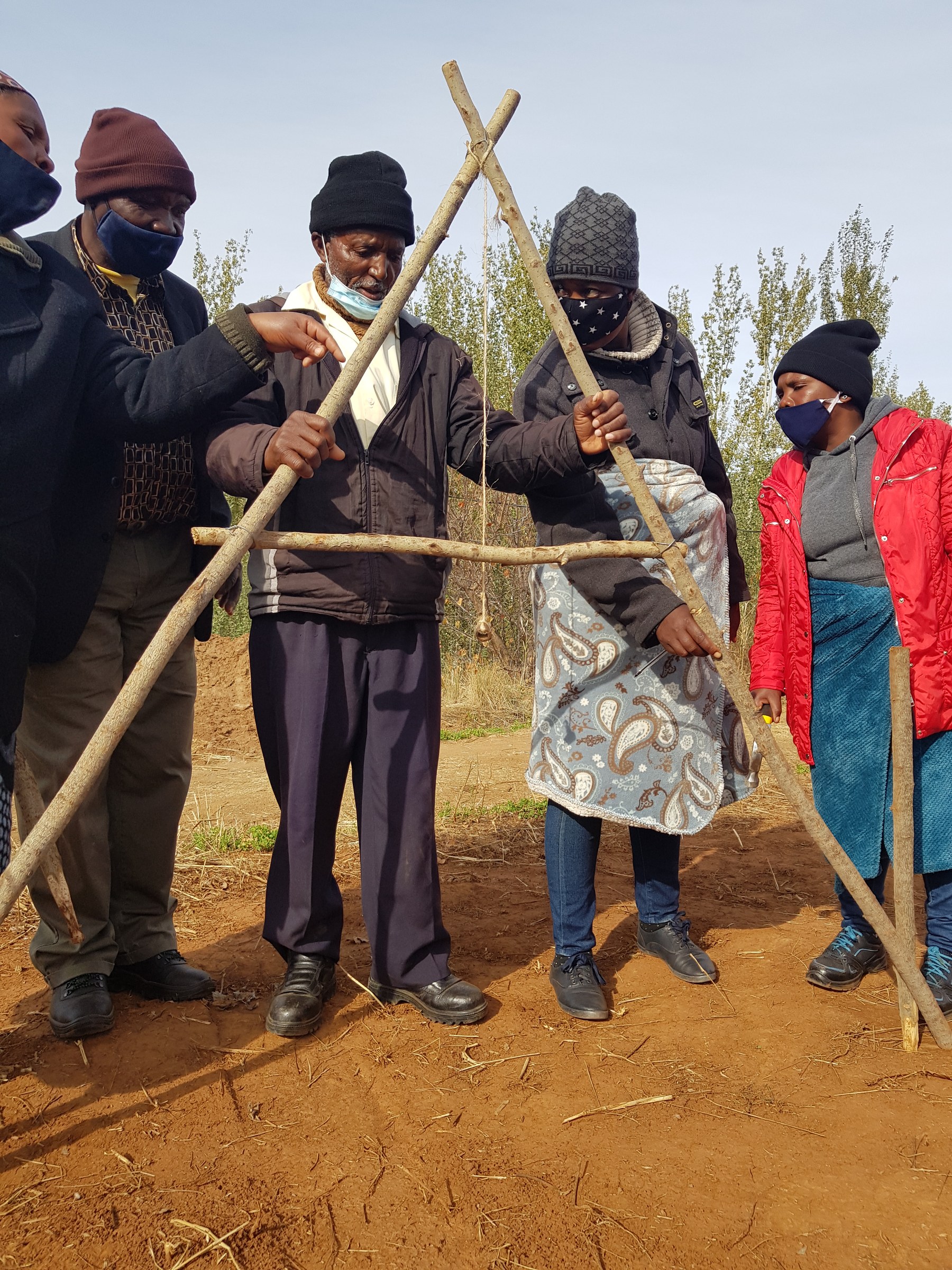 Participants learning to construct and use an A-frame level