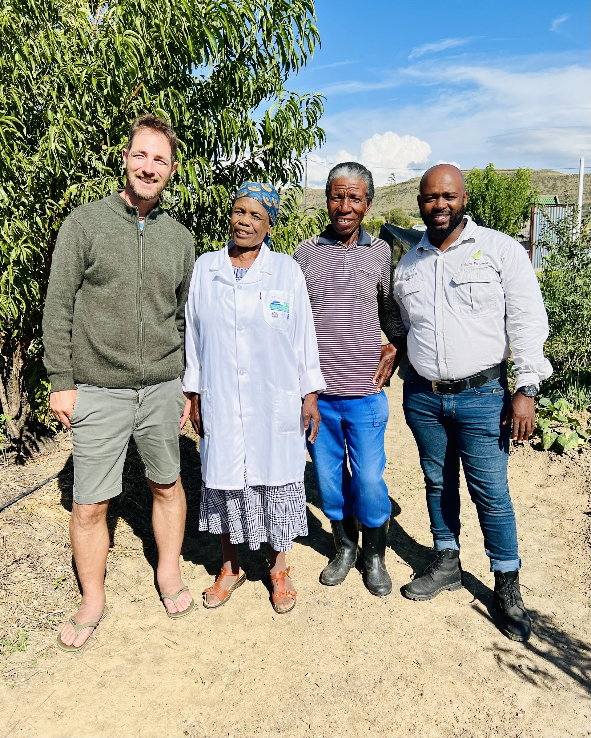 Rory Clark with programme partners during a 2023 site revisit in Lesotho