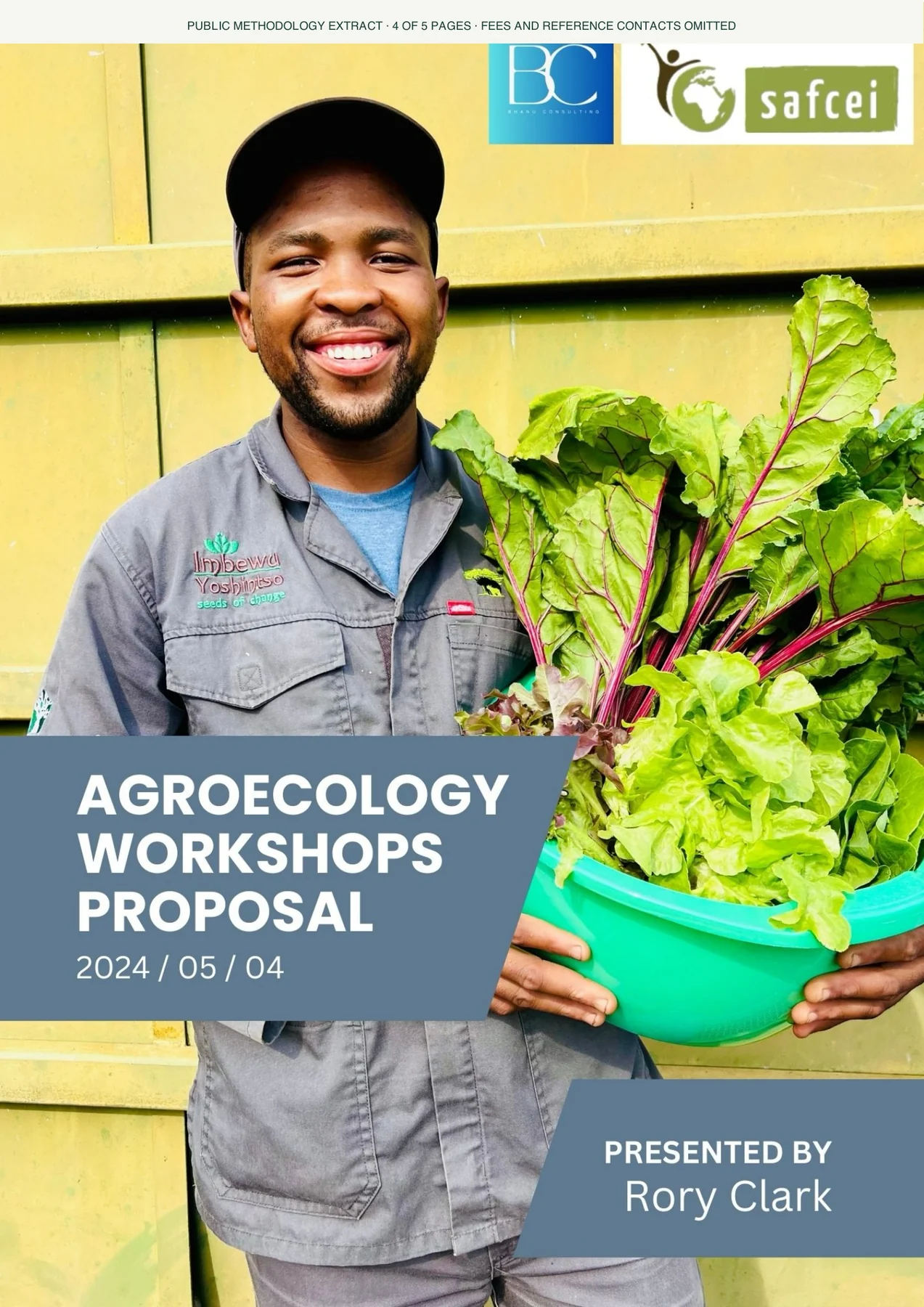 Cover of Agroecology workshops for SAFCEI