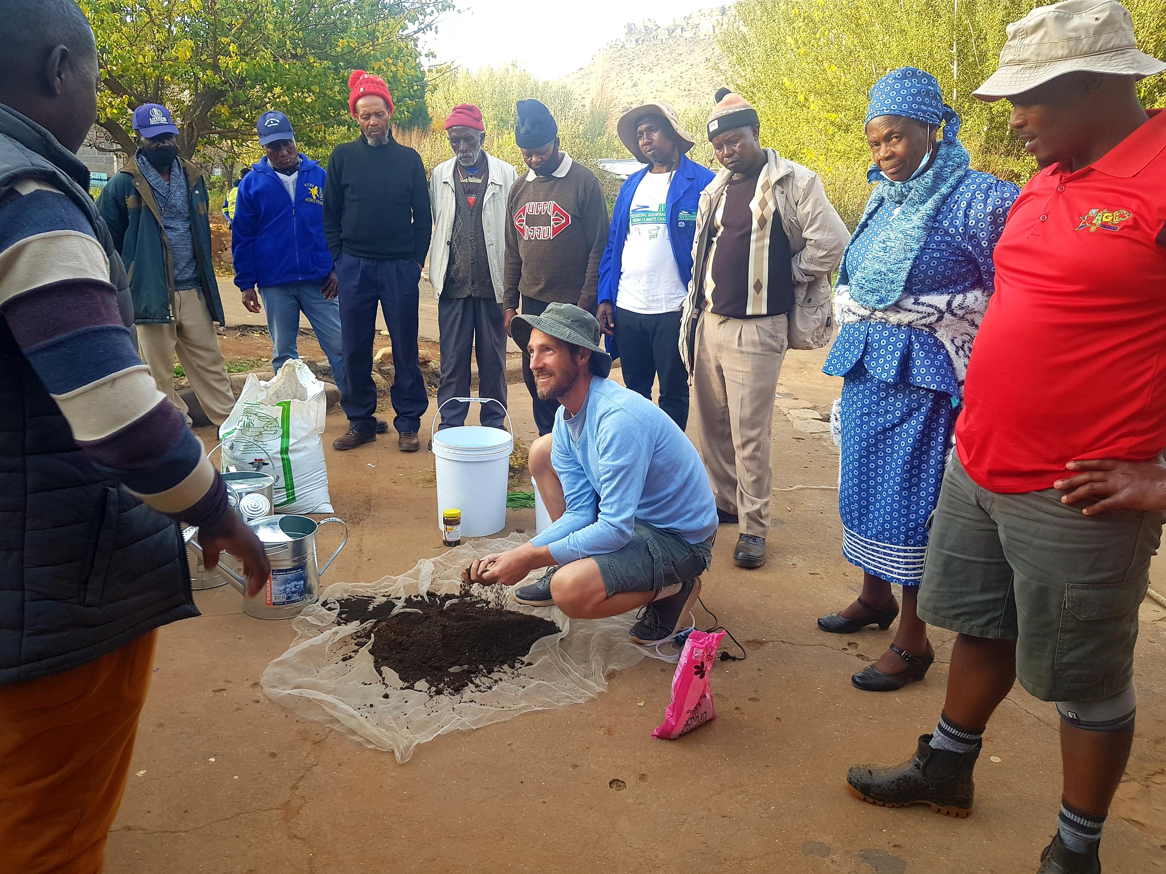 Rory Clark facilitating practical field training with agricultural participants