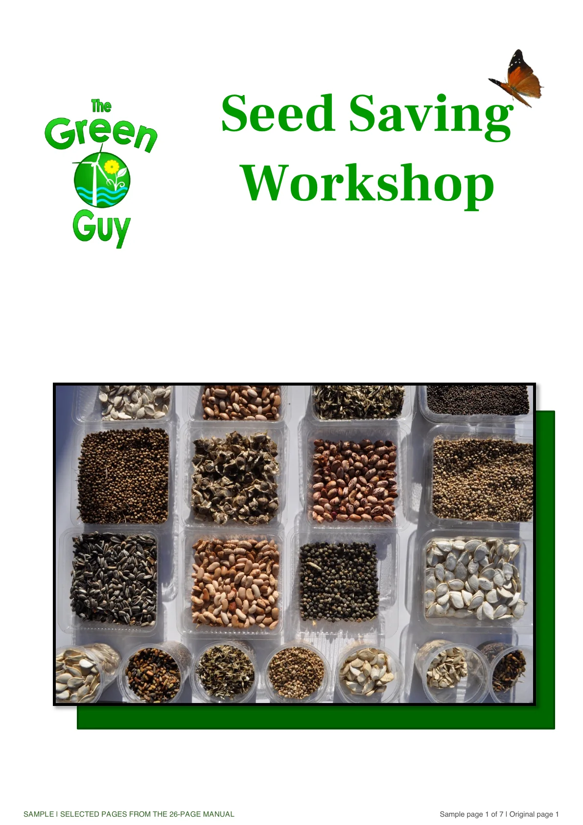 Cover of ACT Seed Saving Workshop manual — sample