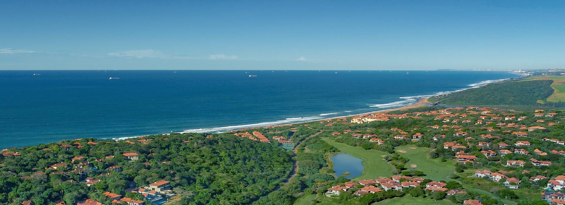Aerial context of Zimbali Estate and its coastal conservation landscape
